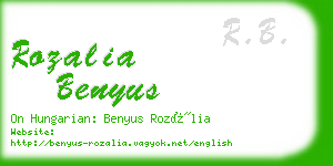 rozalia benyus business card